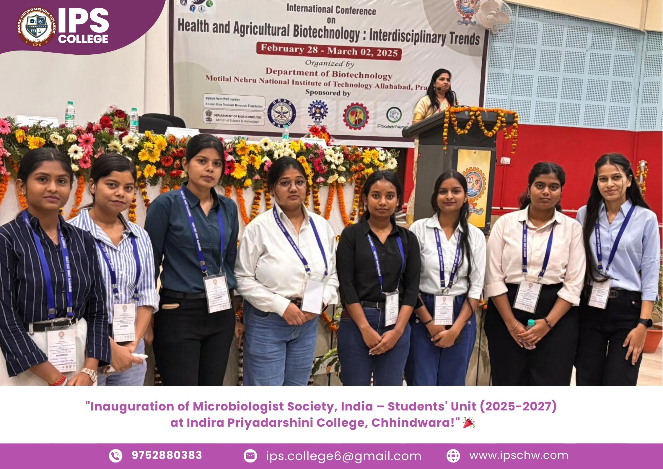"Indira Priyadarshini College, Chhindwara (MP) Students Participate in International Conference at MNNIT Allahabad, Prayagraj"